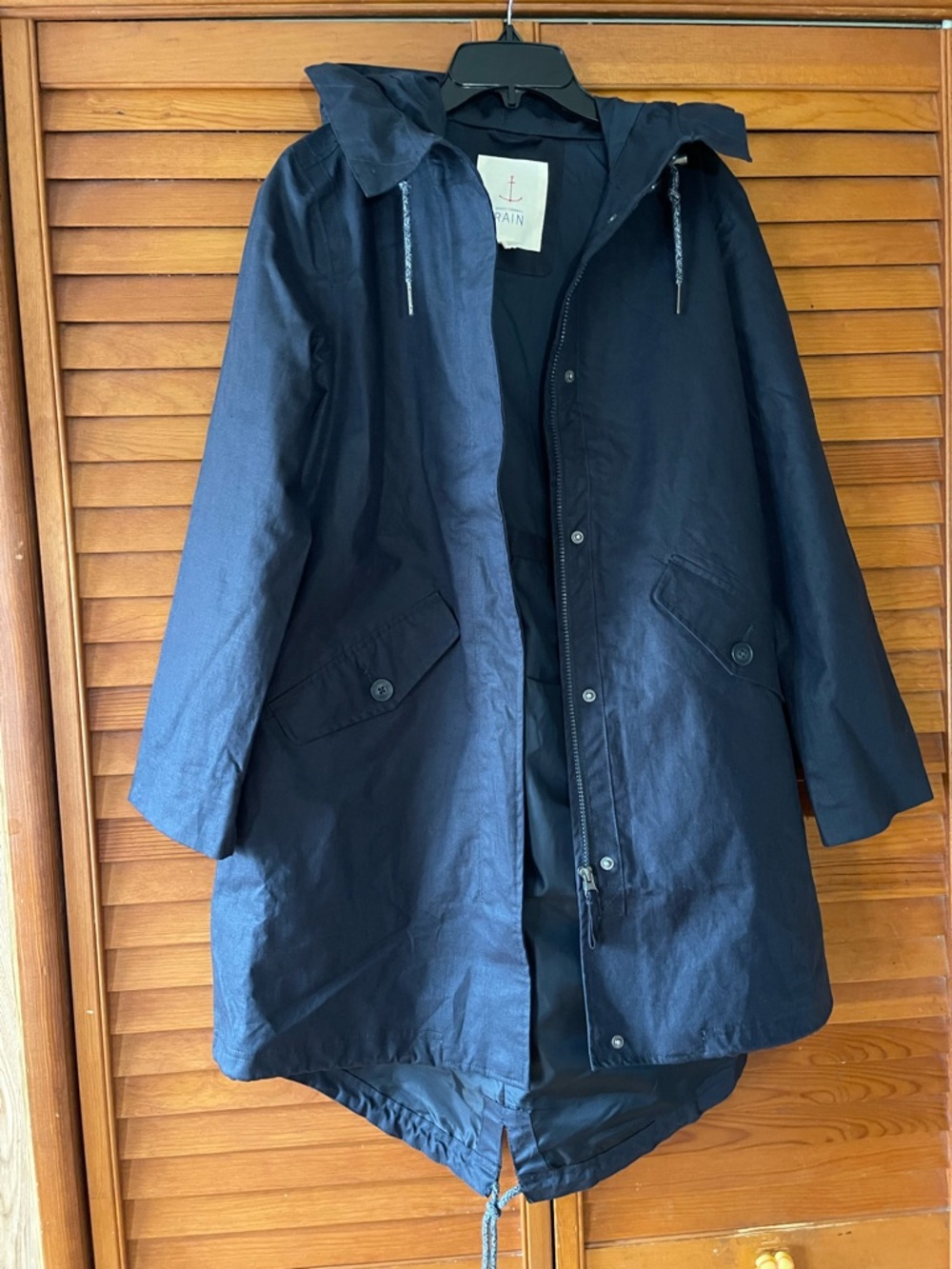 Seasalt Cornwall Seafaring Waterproof Linen & Cotton Hooded Coat.Sz 4 Women
#363